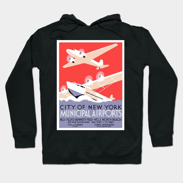 New York Airports Hoodie by RockettGraph1cs